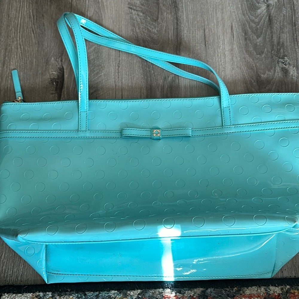 Brand new turquoise Kate Spade large tote. Perfect condition inside and out.